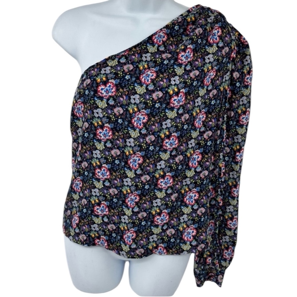 Frame Floral One Shoulder Blouse Size Large New with Tag